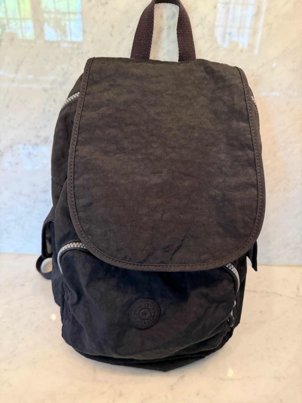 Kipling Black Small Waterproof Backpack with Front Pocket
